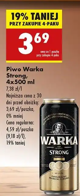 Biedronka Piwo Warka Strong oferta