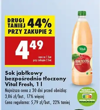 Biedronka Sok jabłkowy Vital Fresh oferta