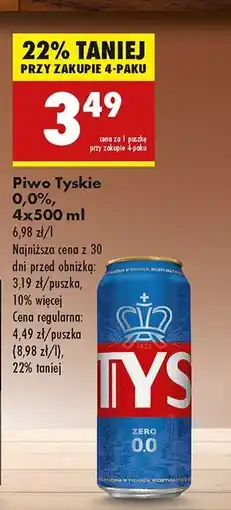 Biedronka Piwo Tyskie 0.0% oferta