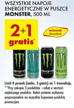 Biedronka Napój energetyczny Monster Energy Zero Ultra Fiesta Mango oferta