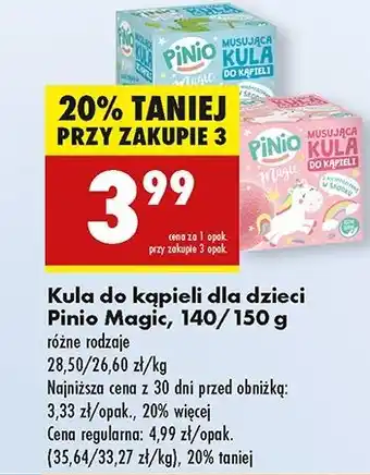 Biedronka Kula musująca do kąpieli z zabawką jednorożec Pinio Magic oferta