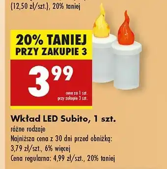 Biedronka Wkład led 30 dni żółty Subito oferta