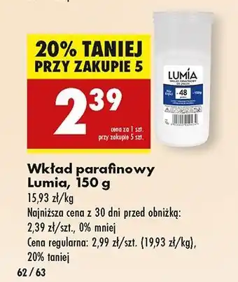 Biedronka Wkład parafinowy 48h 150 g Lumia oferta