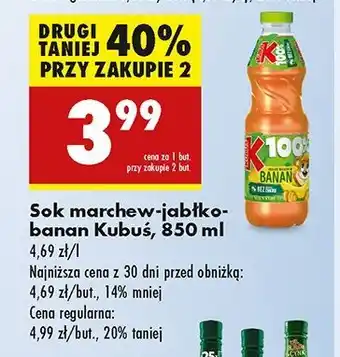 Biedronka Sok jabłko-banan-marchew Kubuś 100% oferta