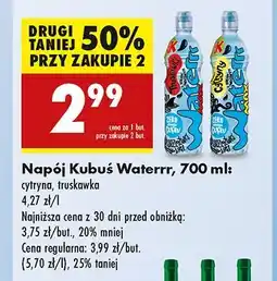 Biedronka Woda cytrynowa Kubuś Waterrr oferta