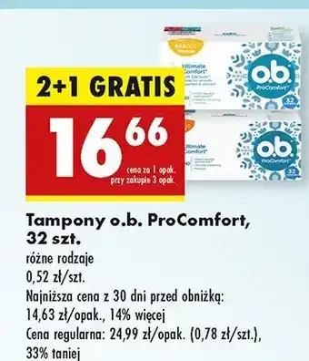 Biedronka Tampony super O.b. Procomfort oferta