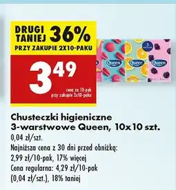 Biedronka Chusteczki higieniczne 3-warstwowe Queen oferta