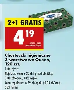 Biedronka Chusteczki higieniczne 3-warstwowe Queen oferta