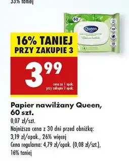 Biedronka Papier toaletowy nawilżany zielona herbata Queen oferta