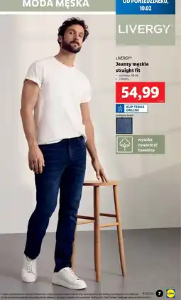 Lidl Jeansy męskie straight fit 48-56 Livergy oferta