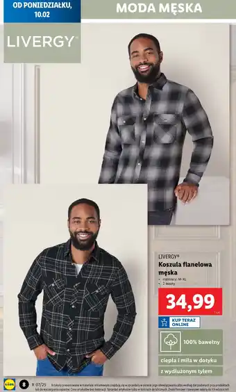 Lidl Koszula męska flanelowa m-xl Livergy oferta