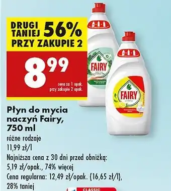 Biedronka Płyn do mycia naczyń teatree & mint Fairy Sensitive oferta