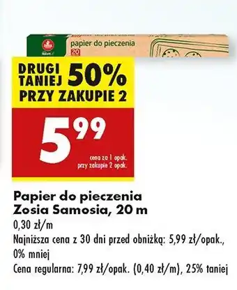 Biedronka Papier do pieczenia 20 m Zosia Samosia oferta