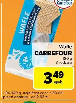 Carrefour Express Wafle z kremem o smaku śmietankowym Carrefour Classic oferta