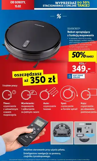 Lidl Robot sprzątający z funkcją mopowania Silvercrest oferta