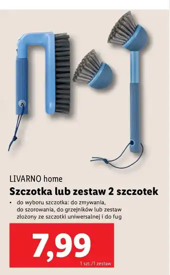 Lidl Szczotka uniwersalna + szczotka do fug Livarno Home oferta