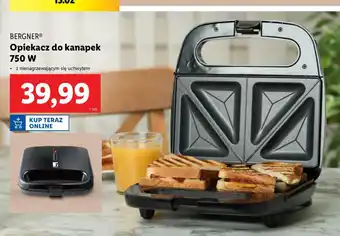 Lidl Opiekacz do kanapek 750 w Bergner oferta