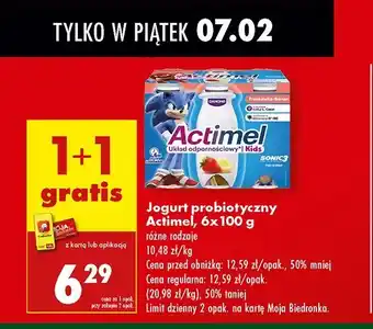 Biedronka Jogurt kids truskawka i banan Danone Actimel oferta