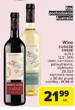 Carrefour Shiraz czerwone wytrawne Cudgee Creek oferta