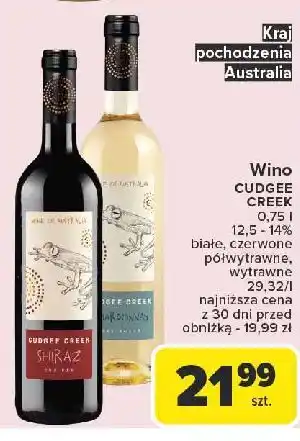 Carrefour Shiraz czerwone wytrawne Cudgee Creek oferta