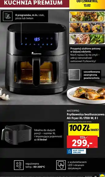 Lidl Frytkownica beztłuszczowa 1700w Masterpro oferta