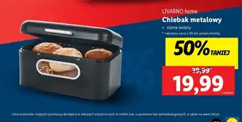 Lidl Chlebak metalowy 29.5 x 19.5 15.5 cm Livarno Home oferta