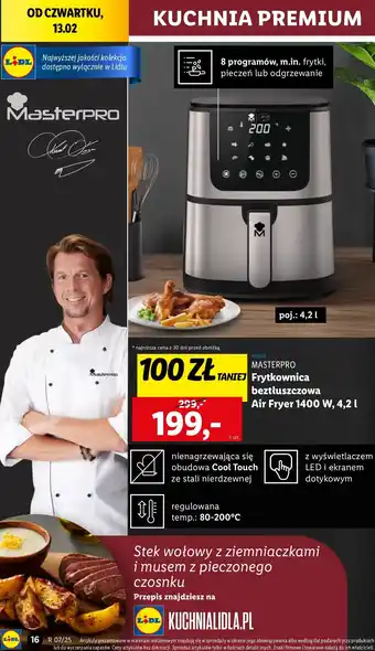 Lidl Frytkownica beztłuszczowa 1400 w Masterpro oferta