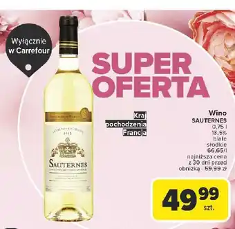 Carrefour Wino Sauternes Bordeaux oferta