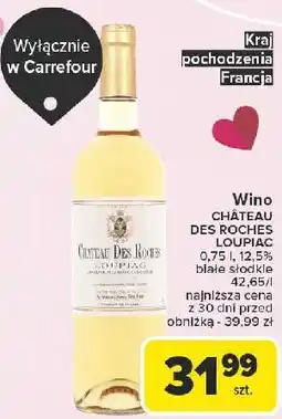 Carrefour Wino Chateau Des Rocher Loupiac oferta