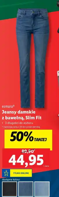 Lidl Jeansy damskie Esmara oferta