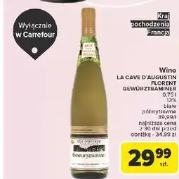 Carrefour Wino La Cave D'augustin Florent Gewurztraminer oferta