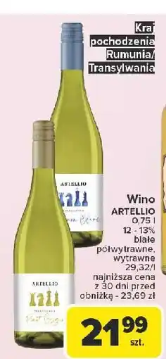 Carrefour Wino Artellio Pinot Grigio oferta