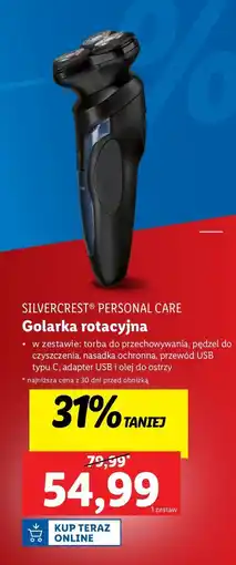 Lidl Golarka męska rotacyjna Silvercrest oferta