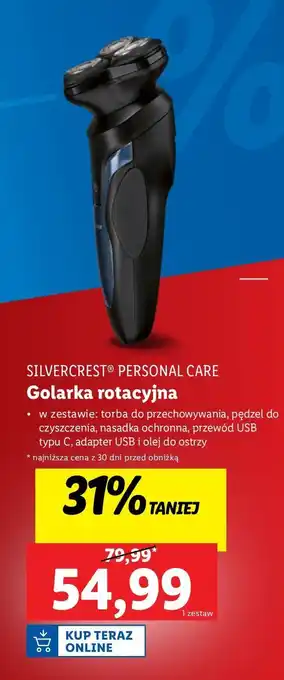 Lidl Golarka męska rotacyjna Silvercrest oferta