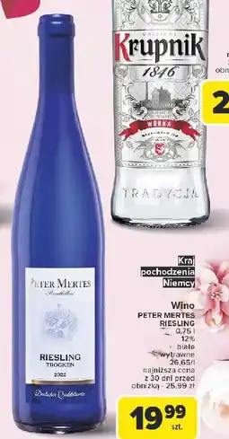 Carrefour Wino Peter Mertes Riesling Trocken oferta