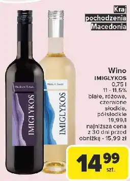 Carrefour Wino słodkie Imiglykos oferta