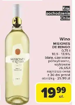 Carrefour Wino czerwone wytrawne Misiones De Rengo Varietal oferta