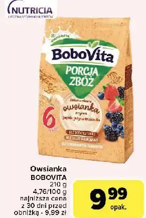 Carrefour Owsianka z ryżem jagoda- jeżyna- truskawka Bobovita Porcja Zbóż oferta