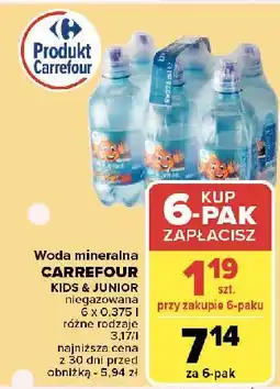 Carrefour Woda niegazowana Carrefour Kids oferta