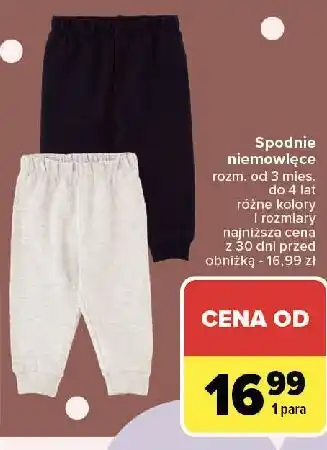 Carrefour Spodnie niemowlęce oferta