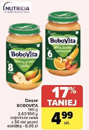 Carrefour Mus owocowy banany gruszki jabłka Bobovita oferta