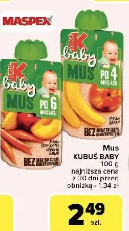 Carrefour Mus jabłko banan Kubuś Baby oferta