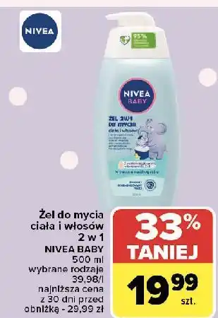 Carrefour Szampon i płyn do kąpieli 2w1 Nivea Baby Ochronny oferta