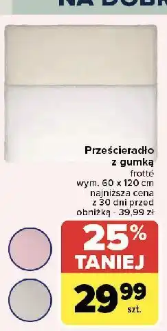 Carrefour Prześcieradło z gumką 60 x 120 cm oferta