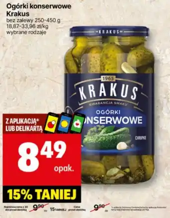 Delikatesy Centrum Ogórki konserwowe Krakus oferta