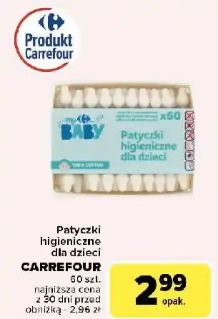 Carrefour Patyczki higieniczne dla dzieci Carrefour Baby oferta