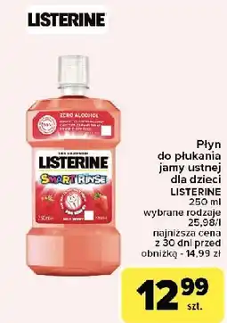 Carrefour Płyn do płukania ust mild berry Listerine Smart Rinse oferta