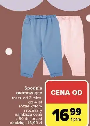 Carrefour Spodnie niemowlęce oferta