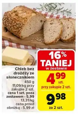 Carrefour Chleb bez drożdży ze słonecznikiem oferta