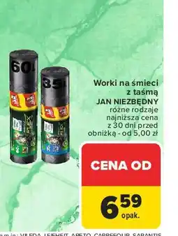 Carrefour Worki na śmieci z taśmą 60 l Jan Niezbędny oferta